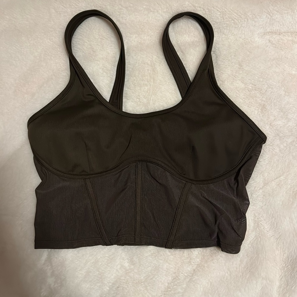 Alo espresso brown mesh tank